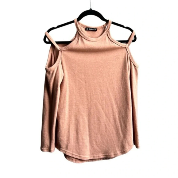 SHEIN Dusty Pink Sweater with Open Shoulder | Pink Sweater | Open Shoulder - Picture 1 of 8
